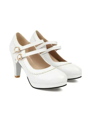 Retro Mary Jane Chunky High Heels Shoes