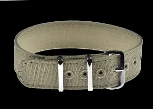 Retro Pattern 18mm Canvas Military Watch Strap in Khaki