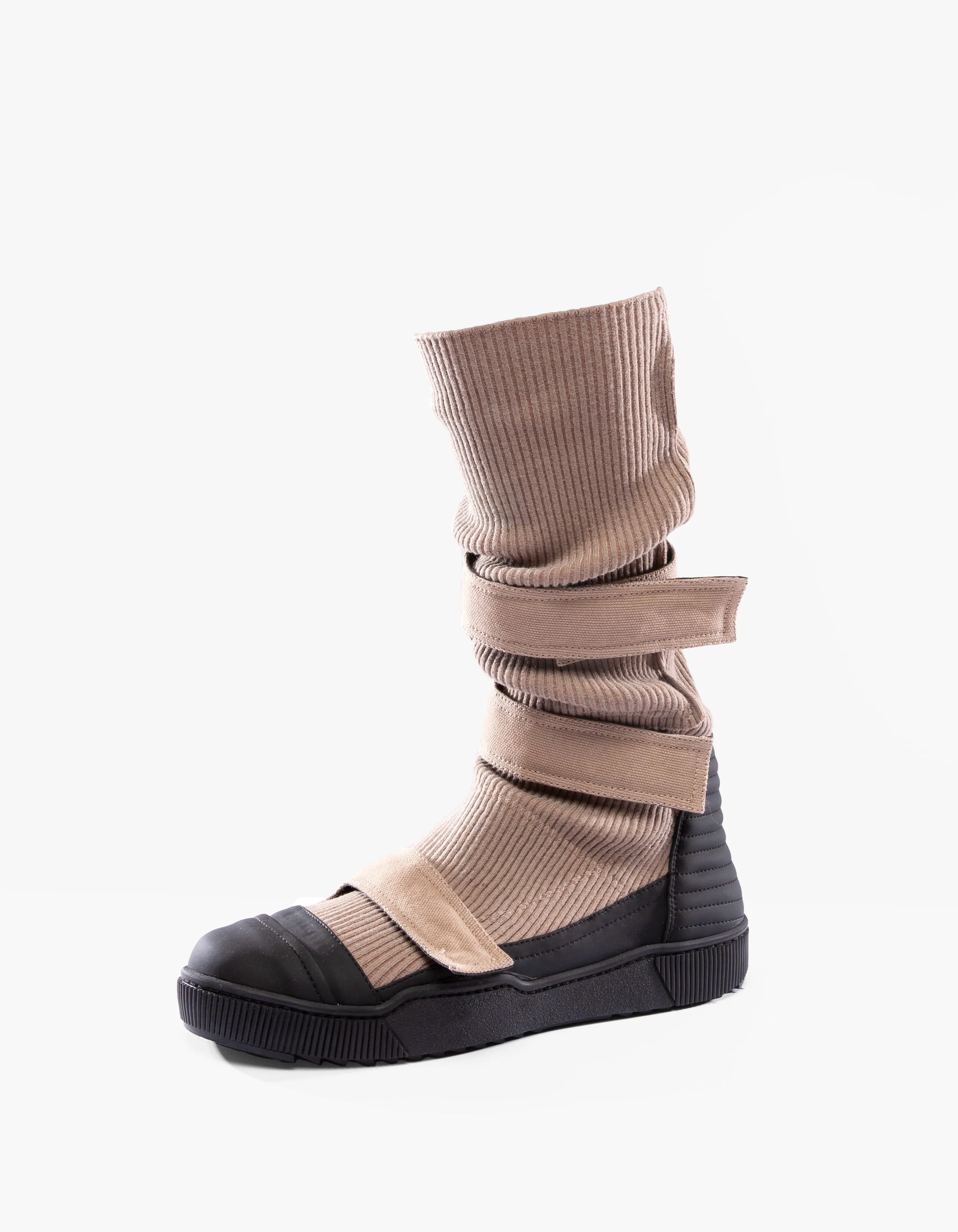 RIB BOOTS BEIGE BAND M