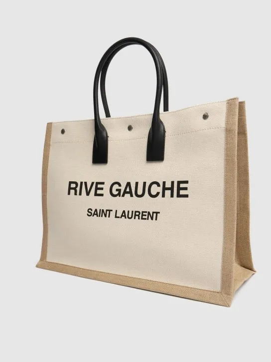 Saint Laurent   Rive Gauche printed canvas &amp; leather bag 