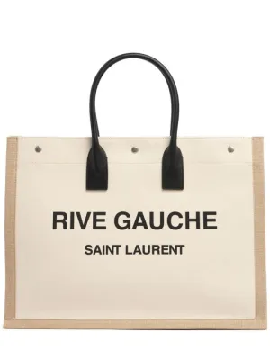 Saint Laurent   Rive Gauche printed canvas &amp; leather bag 