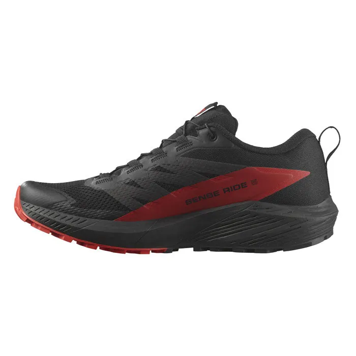 Salomon Sense Ride 5 Mens Trail Running Shoes - Black/Fiery Red