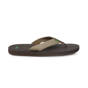 Sanuk Yogi 4 Brown Weave Flip Flops - Men's