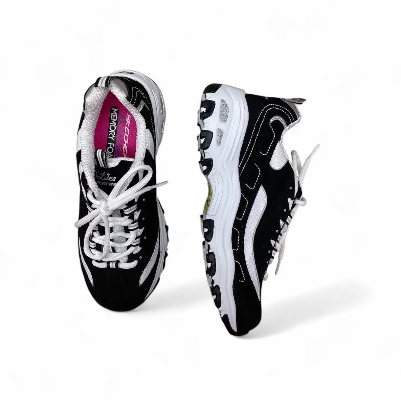 Shoes Athletic By Skechers In Black & White, Size: 9