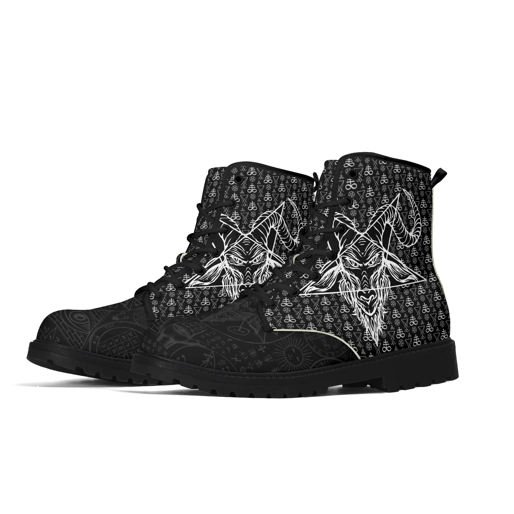 Sigil of Baphomet Mens Leather Boots