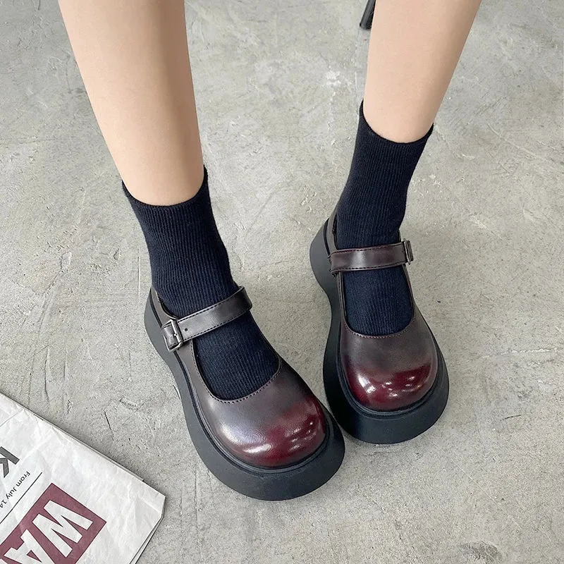 Sohiwoo Japanese JK small leather shoes college style big head doll princess shoes Lolita retro Mary Jane women's shoes cosplay cos