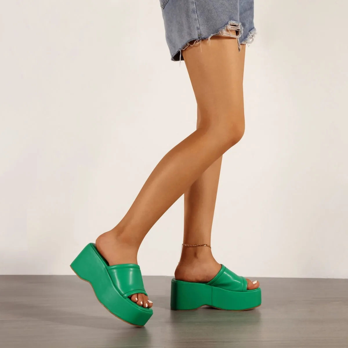 Solid Color Wedges Slippers