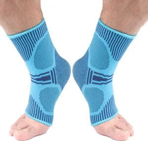 Sports Ankle Support Breathable Pressure Anti-Sprain Protection Ankle Sleeve Basketball Football Mountaineering Fitness Protective Gear, Specification:  L (Blue)