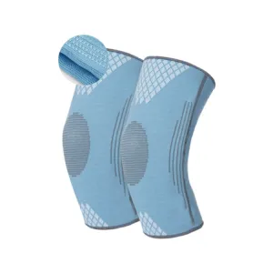 Sports Knee Pads Training Running Knee Thin Protective Cover, Specification: L(Peacock Blue Silicone Non-slip)