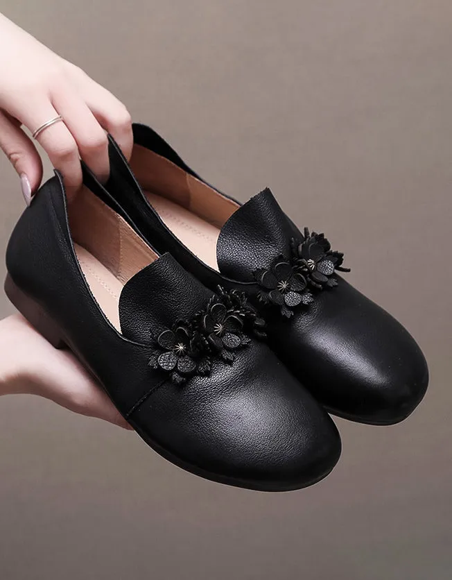 Spring Flower Comfortable Retro Flat Shoes 35-43