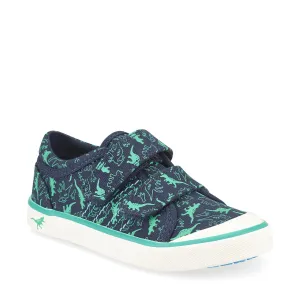 Start-Rite Jurassic 6177_9 Navy Dino Print Touch Fastening Canvas Shoes