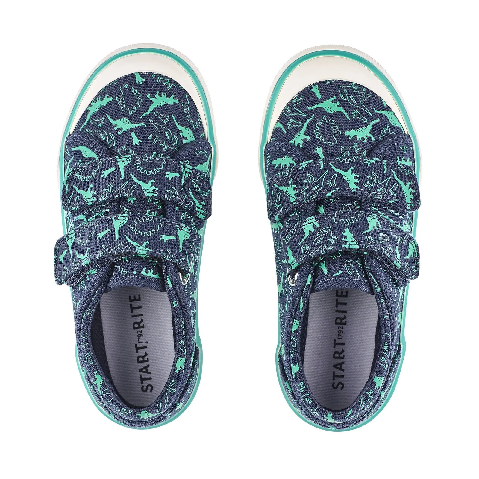 Start-Rite Jurassic 6177_9 Navy Dino Print Touch Fastening Canvas Shoes