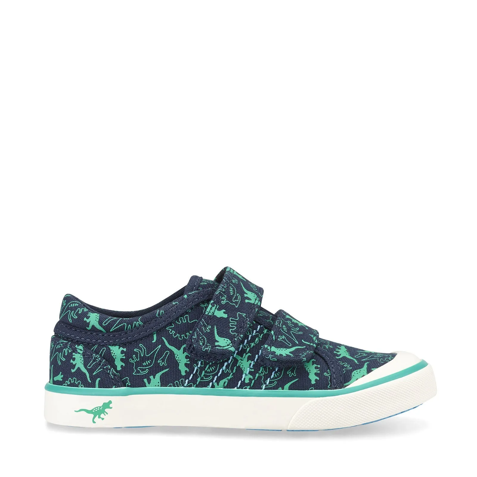 Start-Rite Jurassic 6177_9 Navy Dino Print Touch Fastening Canvas Shoes