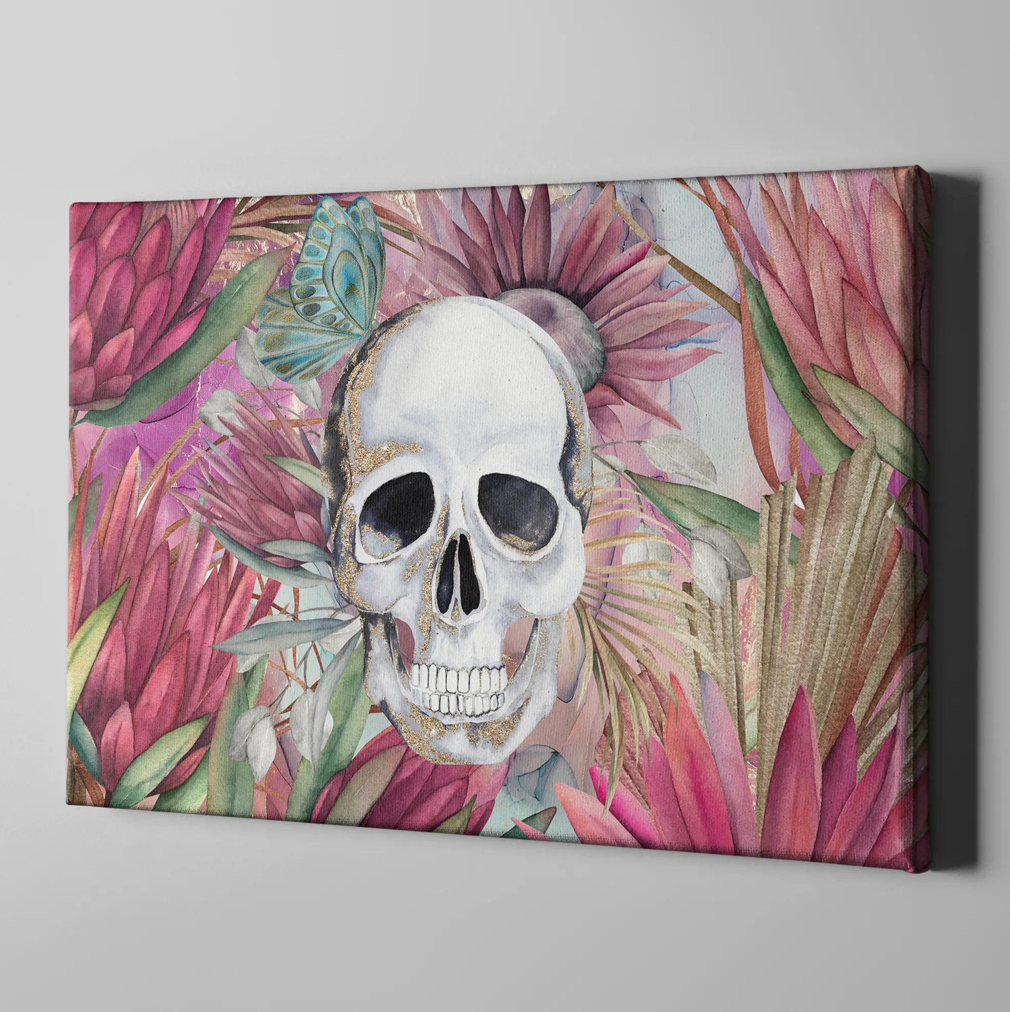 Sugarbush Butterfly Skull Gallery Wrapped Canvas