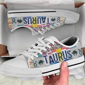 Taurus License Plates Low Top Shoes , Low Top Sneaker, Low Top Canvas Shoes