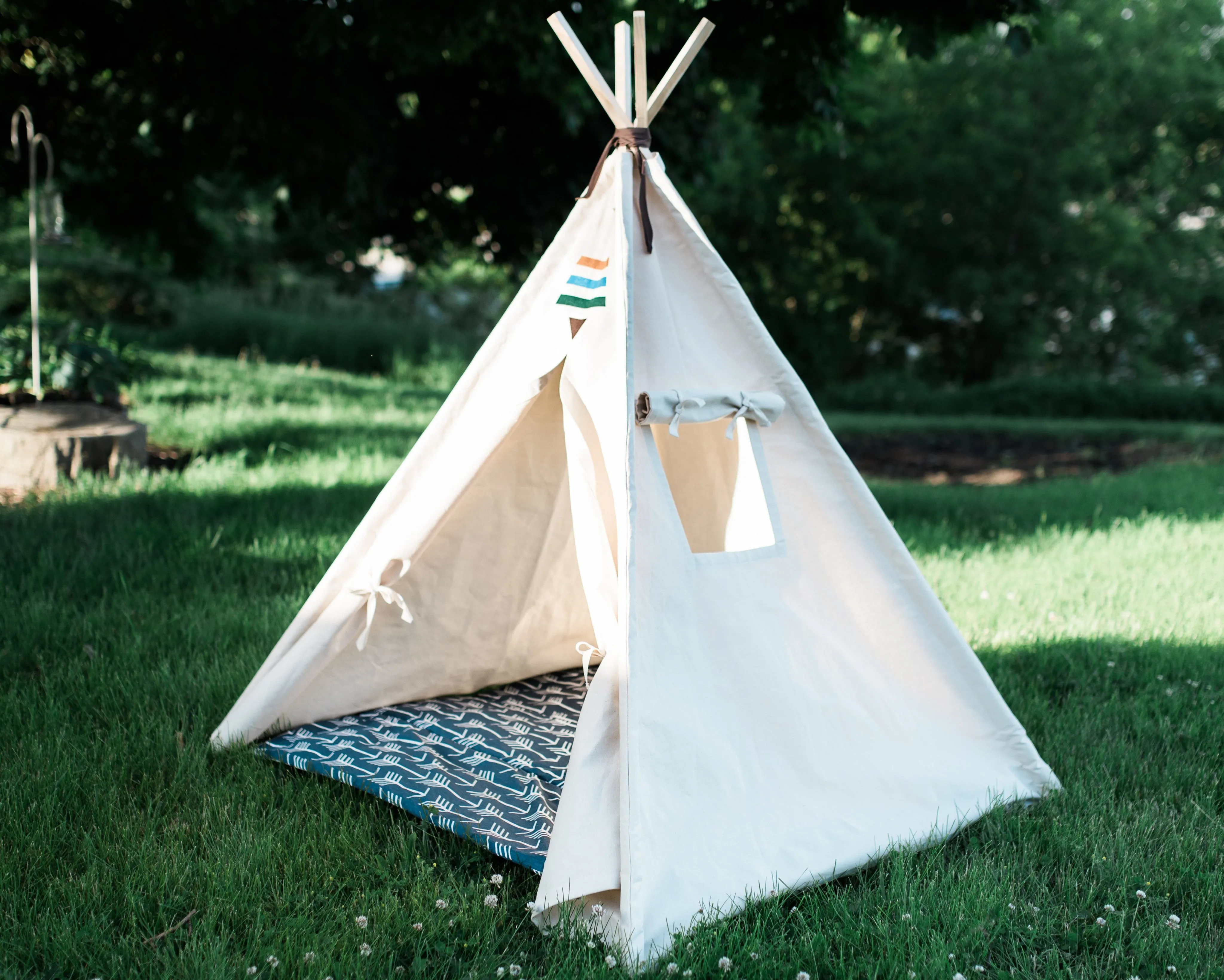 Tribal Teepee, Four Sizes, Canvas Kids Tent, Childrens Play Tepee Playhouse, Includes Window