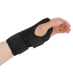 Two-Way Compression Stabilized Support Plate Wrist Brace Fracture Sprain Rehabilitation Wrist Brace, Specification: Left Hand M (Black Grey)