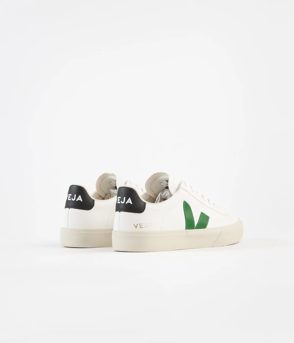 Veja Womens Campo ChromeFree Shoes - Extra White / Emeraude / Black