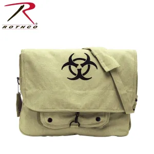 Vintage Canvas Paratrooper Bag with Bio-Hazard Symbol