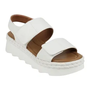 Vosa white Double Band Velcro Platform Sandals