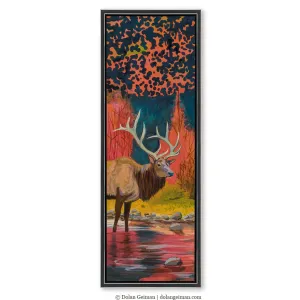 WATERS EDGE ELK canvas print with float frame