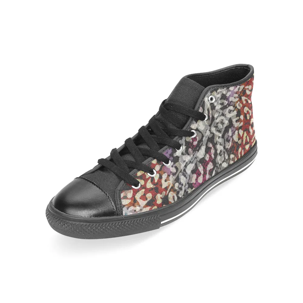 Women's Cheetah Print Canvas High Top Shoes