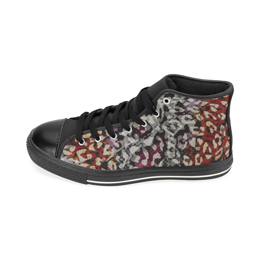 Women's Cheetah Print Canvas High Top Shoes