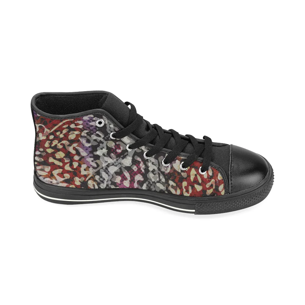 Women's Cheetah Print Canvas High Top Shoes