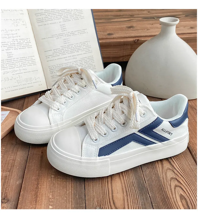 Women's Spring Thick-soled Big Toe Biscuit Shape Canvas Shoes