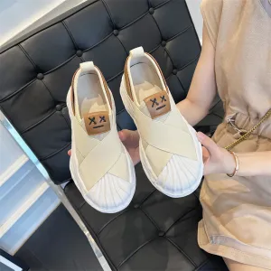 Women's Summer Small Pumps Genuine Flying Woven Canvas Shoes