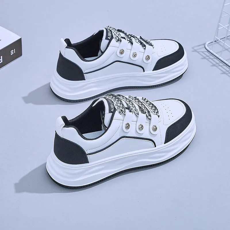 Women's White Fashionable Spring Platform Female Canvas Shoes