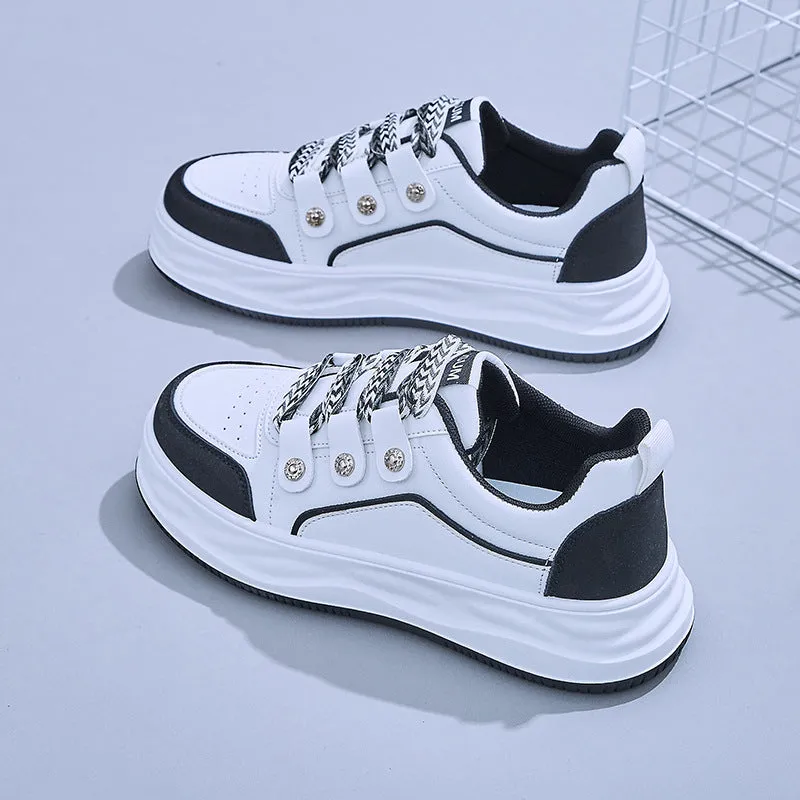 Women's White Fashionable Spring Platform Female Canvas Shoes