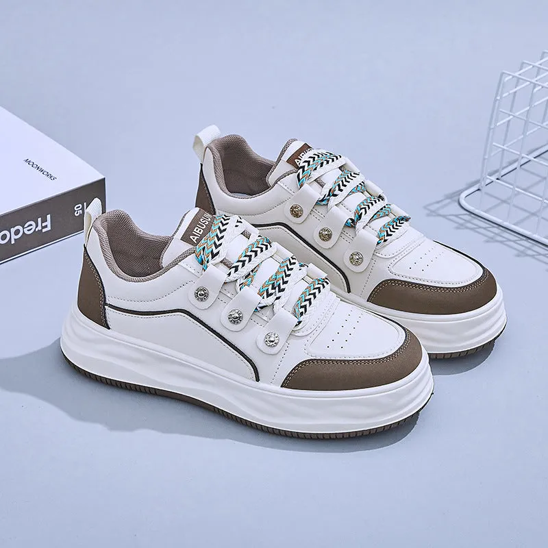 Women's White Fashionable Spring Platform Female Canvas Shoes