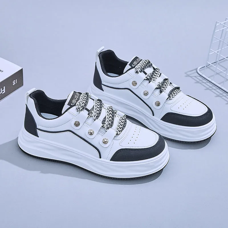 Women's White Fashionable Spring Platform Female Canvas Shoes