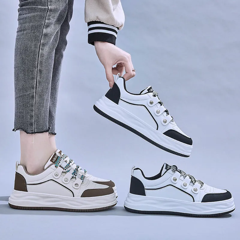 Women's White Fashionable Spring Platform Female Canvas Shoes