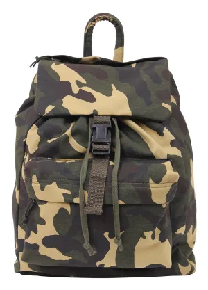 Woodland Camouflage Canvas Daypack