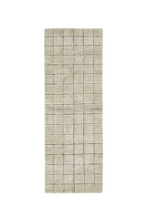 WOOL RUNNER RUG MOSAIC SANDSTONE