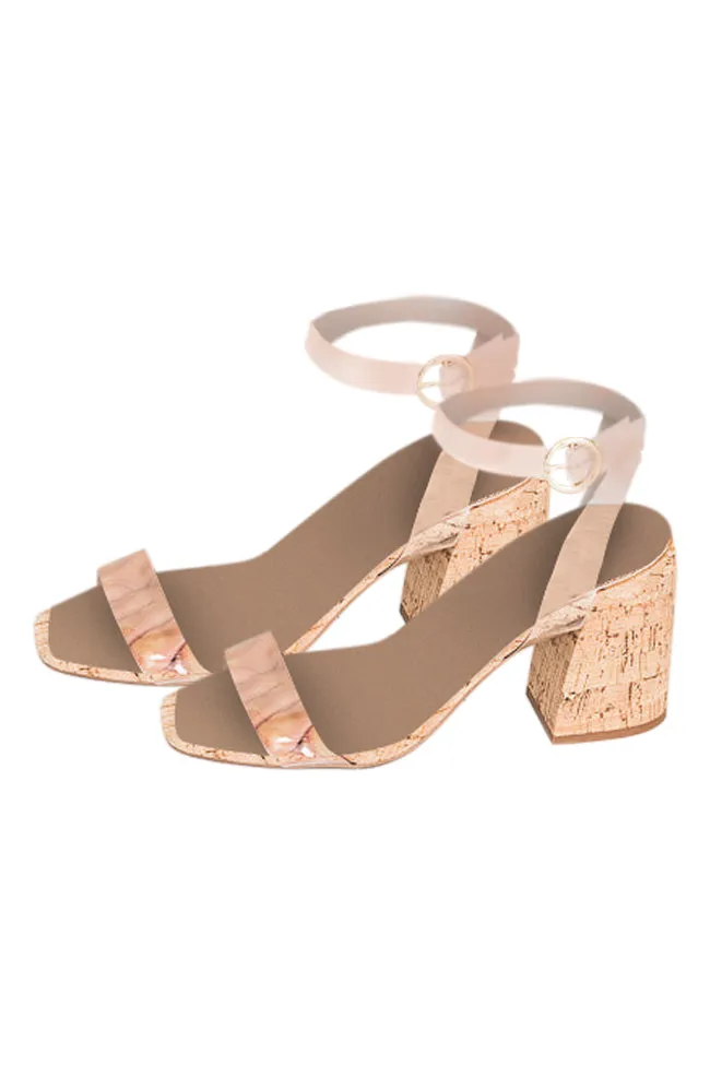 Wren Clear Cork Detail Heels FINAL SALE