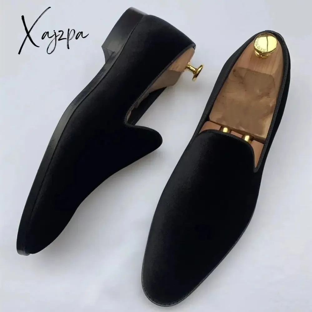 Xajzpa - Men Loafers Shoes Suede Low-heeled Solid Color Comfortable Casual Retro Wear Fashion Everyday All-match Classic Shoes