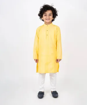 Yellow Pin Tucks Kurta Pyjama for Haldi for Wedding